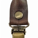 Sir Redman set bretellussen - bruin nerfleer -  met antiek messing clips