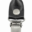 Sir Redman set bretellussen - zwart nerfleer - met antiek zilveren clips