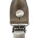 Sir Redman set bretellussen - grijs nerfleer - met antiek zilveren clips