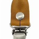 Sir Redman set bretellussen - cognac leer - met antiek zilveren clips