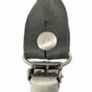 Sir Redman set bretellussen - grijs leer - met antiek zilveren clips