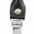 Sir Redman set bretellussen - zwart nerfleer - met zilveren clips