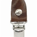 Sir Redman set bretellussen - bruin nerfleer - met zilveren clips