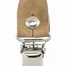 Sir Redman set bretellussen - taupe nerfleer - met zilveren clips